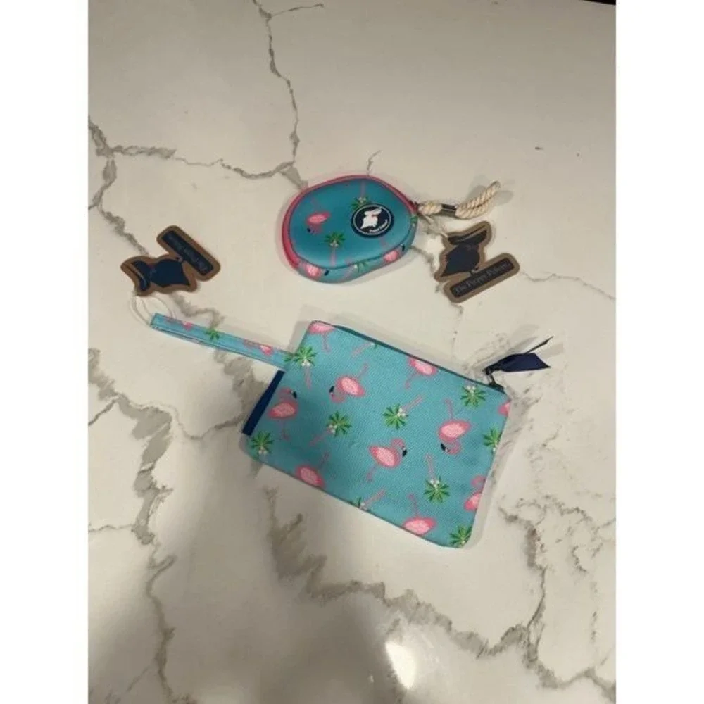 The Preppy pelican flamingo‎ wristlet and coin purse new